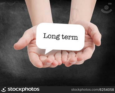 Long term written on a speechbubble