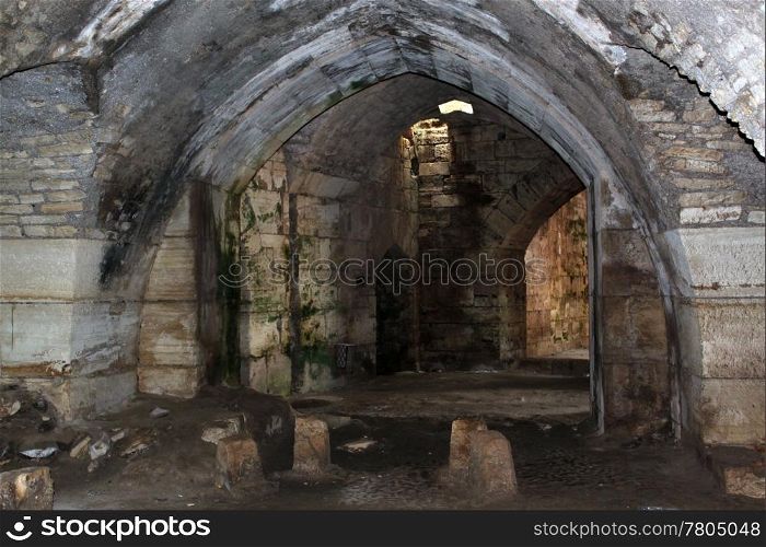 Long tunnel in Krac de Chevalier in Syria