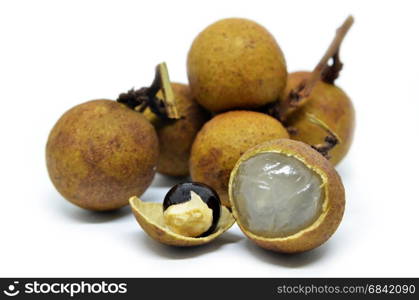 Longan isolated on white background. Tropical friut