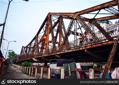 Longbien Bridge in Hanoi, Vietnam.Long Bien bridge