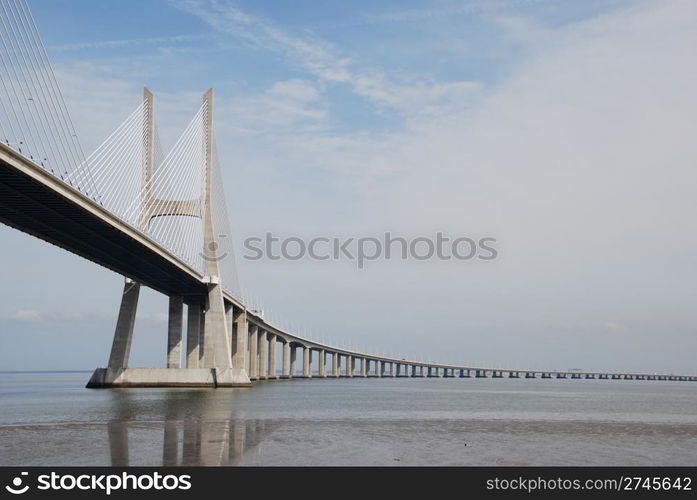 longest bridge in Europe known as Vasco da Gama (over the Tagus river)