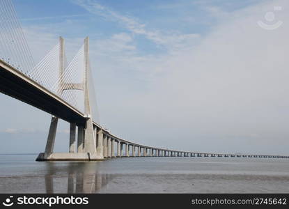 longest bridge in Europe known as Vasco da Gama (over the Tagus river)