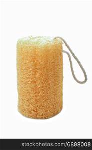 loofah natural sponge for body remove dirt and dead skin isolated on white background