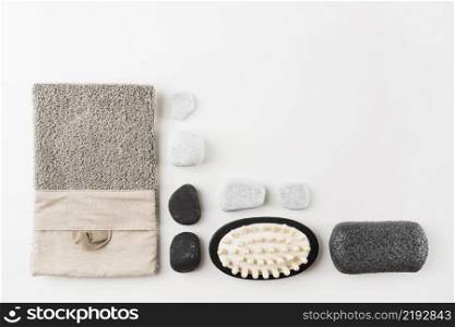 loofah spa stones massage brush pumice stone isolated white background