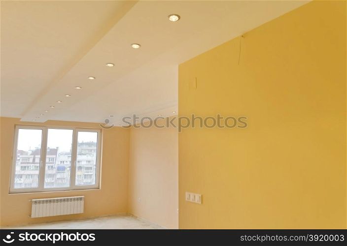 Look of renovating freshly painted room with modern LED lighting