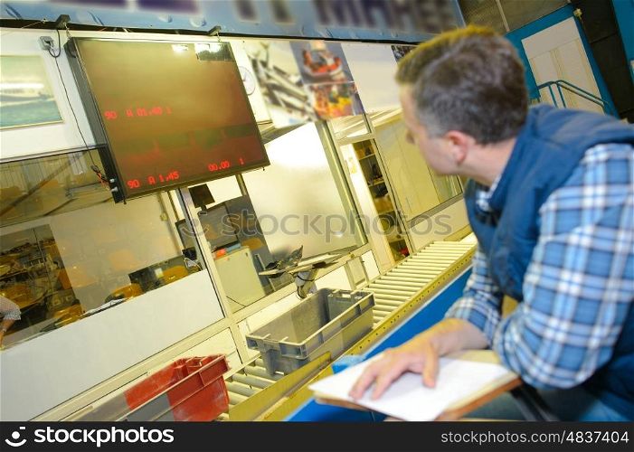 looking at a factory screen