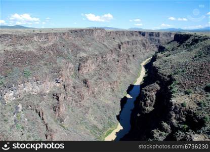 Looking down into the Rio Grande Gorge near Taos, New Mexico