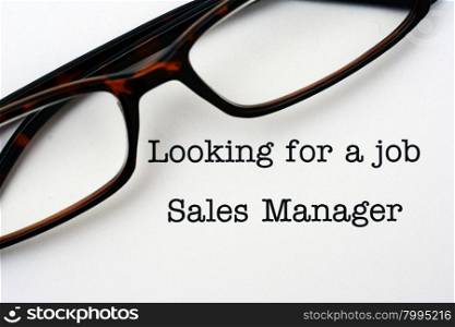 Looking for a job Sales Manager