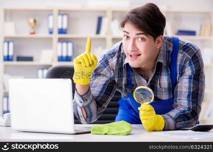 Looking for dust with magnifying glass