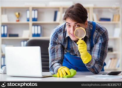 Looking for dust with magnifying glass