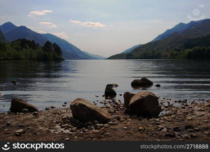 looking out over the lake Loch Shiel from Glenfinnan