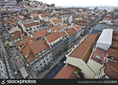 looking over the Baixa and its roofs