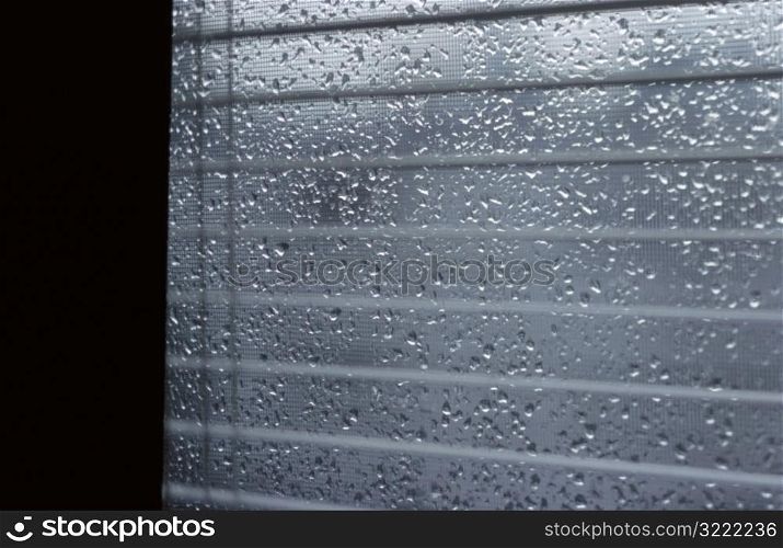 Looking Through Blinds at the Rain