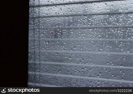 Looking Through Blinds at the Rain
