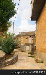 Looking through Little lane French village Casinca