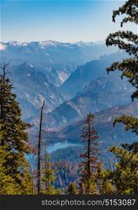 Looking towards Hume Lake from the Panoramic Point overlook in Kings Canyon National Park, California