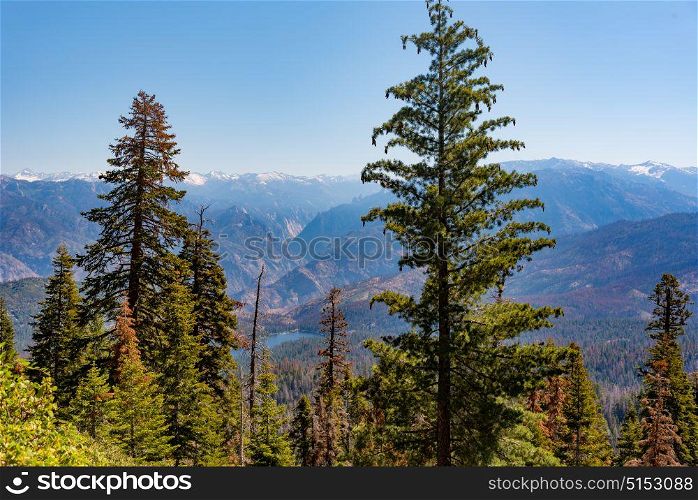 Looking towards Hume Lake from the Panoramic Point overlook in Kings Canyon National Park, California