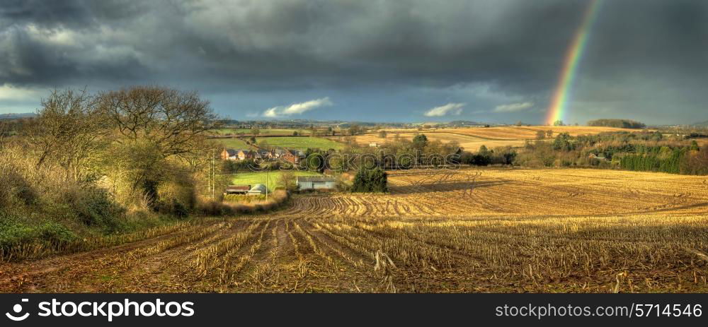 Looking towards the Clent hills from Belbroughton, Worcestershire, England.