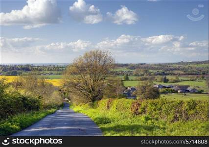 Looking towards the small Cotswold village of Broad Campden, Gloucestershire, England.