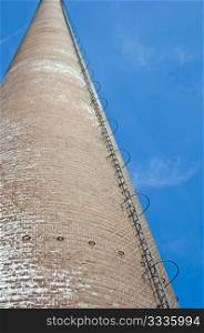 looking up a huge chimney at Essen Zollverein