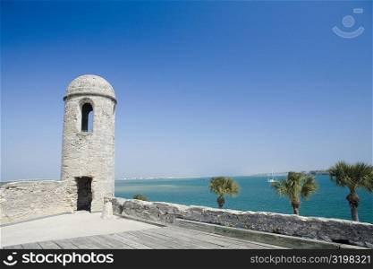 Lookout tower on a castle, Castillo De San Marcos National Monument, St.Augustine, Florida, USA