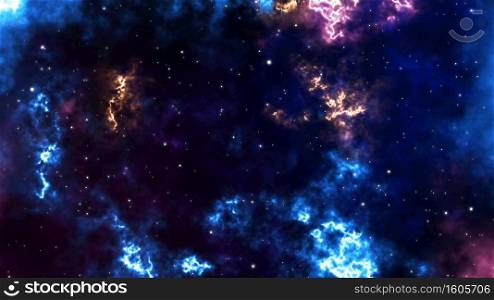 Loop Aurora galaxy animation. Sci-fi galaxy Fantasy Voyage Through Space. Star field Fly through in a space galaxy in big bang. Abstract Sci-fi Video with Space. Dark zone colorful