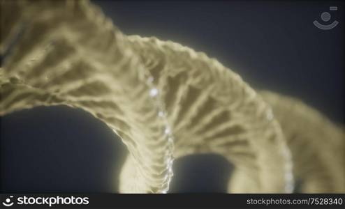 loop double helical structure of dna strand close-up animation