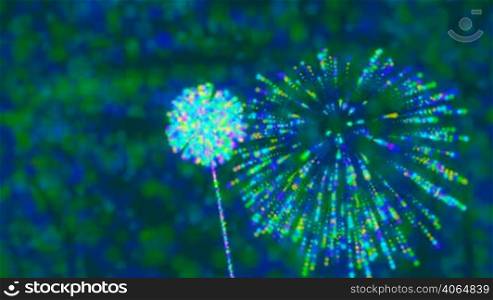 Loopable abstract Fireworks with colorful background