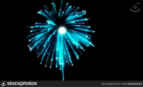 Loopable blue Fireworks with slow motion