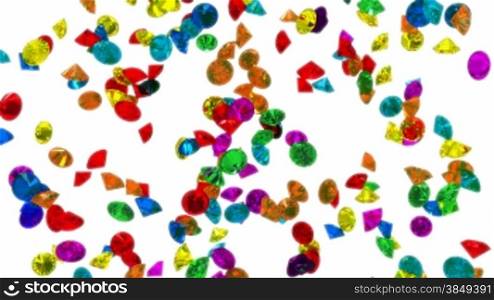 Loopable Colorful diamonds rain or scattering shower
