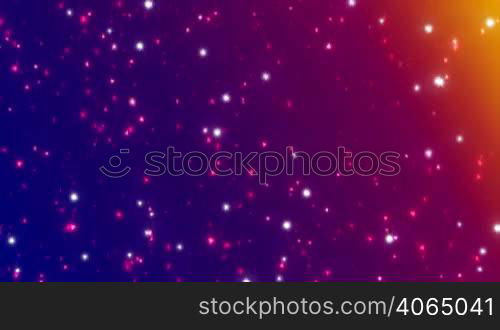 Loopable orange glitter and sparkles over gradient background