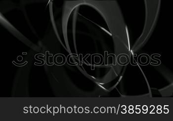 Looping Animation of Chrome Rings on a Black Background