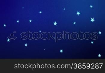 Looping Animation of Twinkling Stars on a Midnight Blue Background