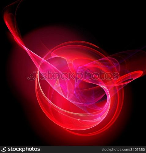 Loops red fractal. Digital generated this image