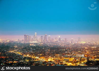 Los Angeles cityscape at the night time