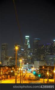 Los Angeles cityscape at the night time