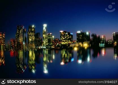 Los Angeles skylines at night, CA