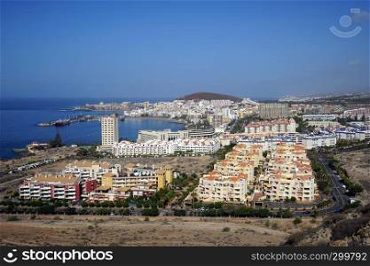 Los Cristianos town on the Tenerife island, Spain