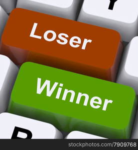 Loser Winner Keys Shows Risk And Chance. Loser Winner Keys Shows Risk And Chance Online