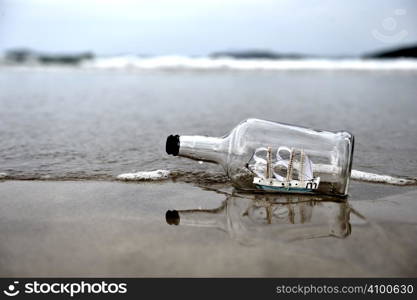 Lost bottle on the beach