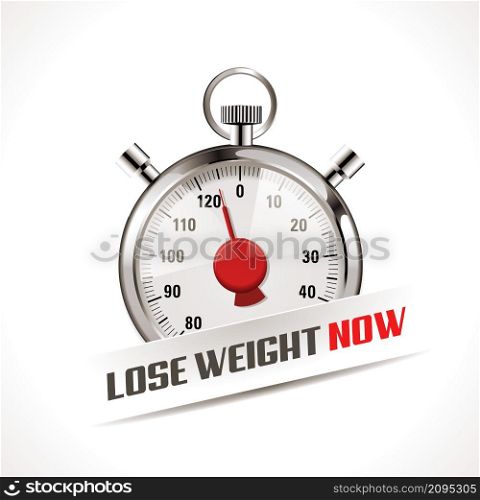 Lost your weight concept - stopwatch as body weight scales