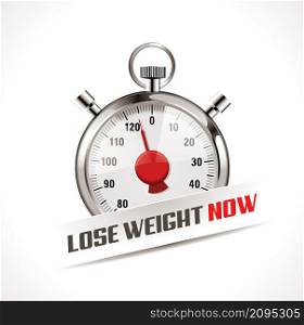 Lost your weight concept - stopwatch as body weight scales