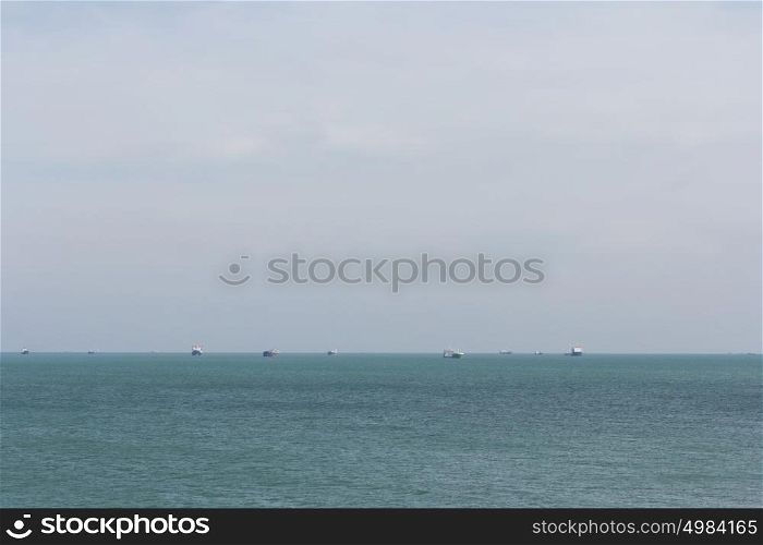Lot of cargo ships in sea harbor. Lot of cargo ships in sea harbor.