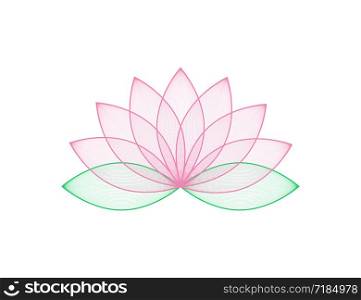 Lotous flower in pink color. Lotos flower in trendy flat design. Eps10. Lotous flower in pink color. Lotos flower in trendy flat design