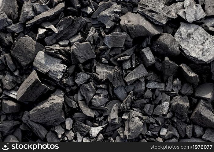 Lots of black charcoal, texture background.