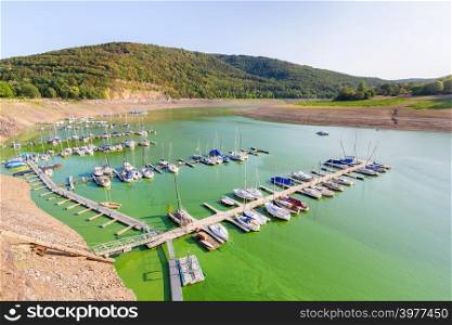 Lots of small fishing boats in german Edersee