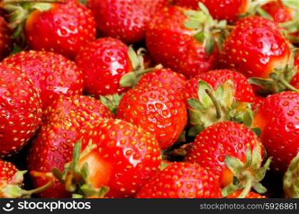 Lots of strawberries arranged as the background