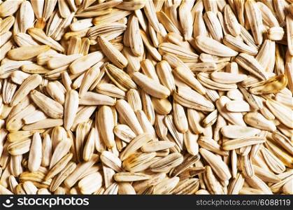 Lots of sunflower seeds arranged as background