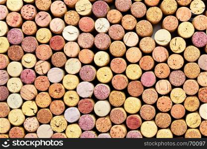 Lots of wine corks close up