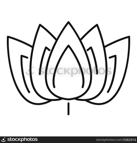 Lotus icon. Outline lotus vector icon for web design isolated on white background. Lotus icon, outline style